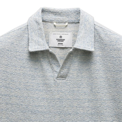 Reigning Champ Textured Terry Standard Polo Shirt Static Blue