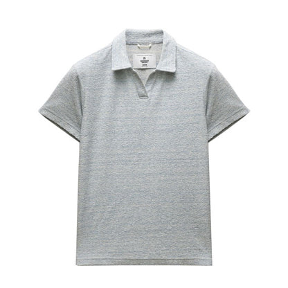 Reigning Champ Textured Terry Standard Polo Shirt Static Blue