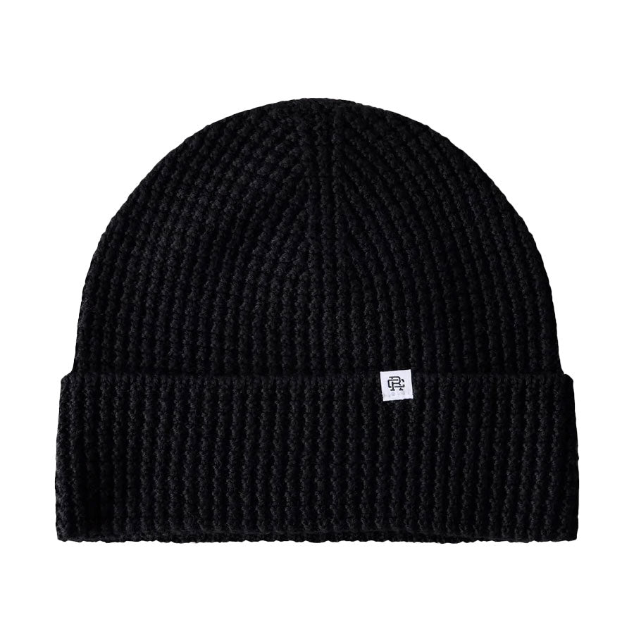 Reigning Champ Waffle Knit Beanie Black