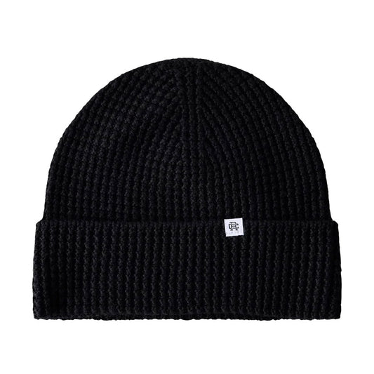 Reigning Champ Waffle Knit Beanie Black