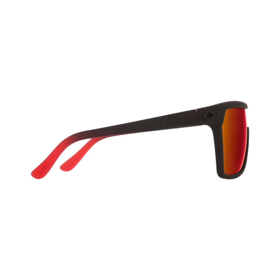 SPY Flynn Soft Matte Black Red Fade Happy Gray Green With Red Light Spectra Mirror