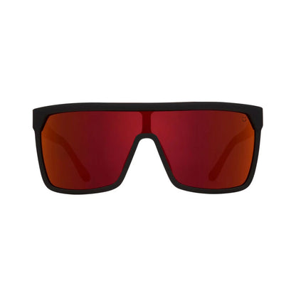 SPY Flynn Soft Matte Black Red Fade Happy Gray Green With Red Light Spectra Mirror