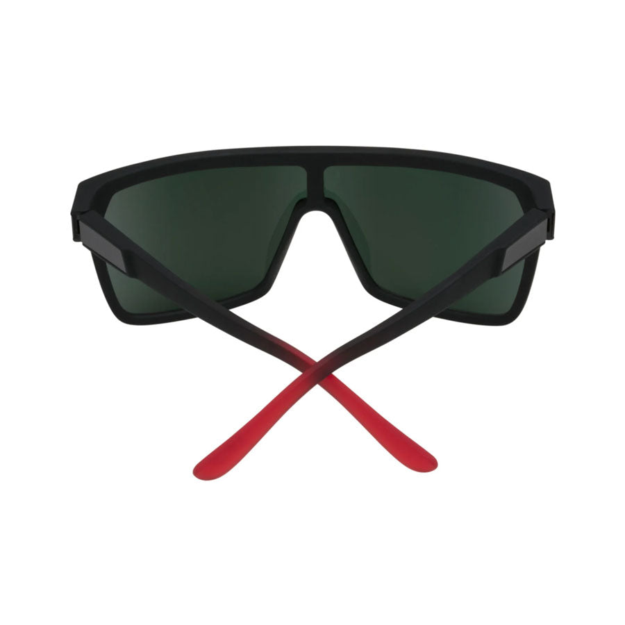 SPY Flynn Soft Matte Black Red Fade Happy Gray Green With Red Light Spectra Mirror