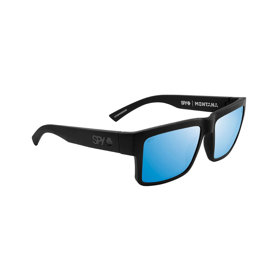 SPY Montana Soft Matte Black - Happy Boost Polar Ice Blue Mirror