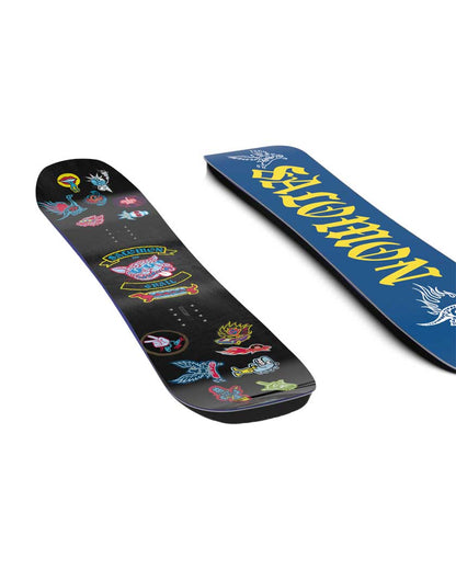 The Grail Snowboard is designed for entry-level riders with a focus on progression. The Super Flat profile and concave Bowl Skate Base make for easy turning out of the gates, while the Bite Free Edges ensure fewer hang-ups on the downhill.