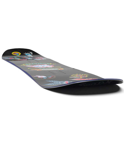 The Grail Snowboard is designed for entry-level riders with a focus on progression. The Super Flat profile and concave Bowl Skate Base make for easy turning out of the gates, while the Bite Free Edges ensure fewer hang-ups on the downhill.