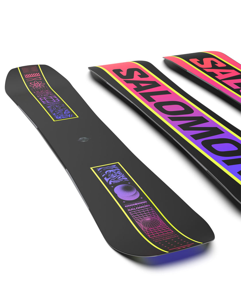 A high-performance park board with premium construction. The Huck Knife Pro is a high-performance freestyle board designed to meet the needs of our most elite park riders. This true twin features our most aggressive camber load with a steeper tip/tail for stability, snap, and response and comes loaded with tech like Damplifier Lite and Ghost Carbon Beams for enhanced park performance and reduced weight.