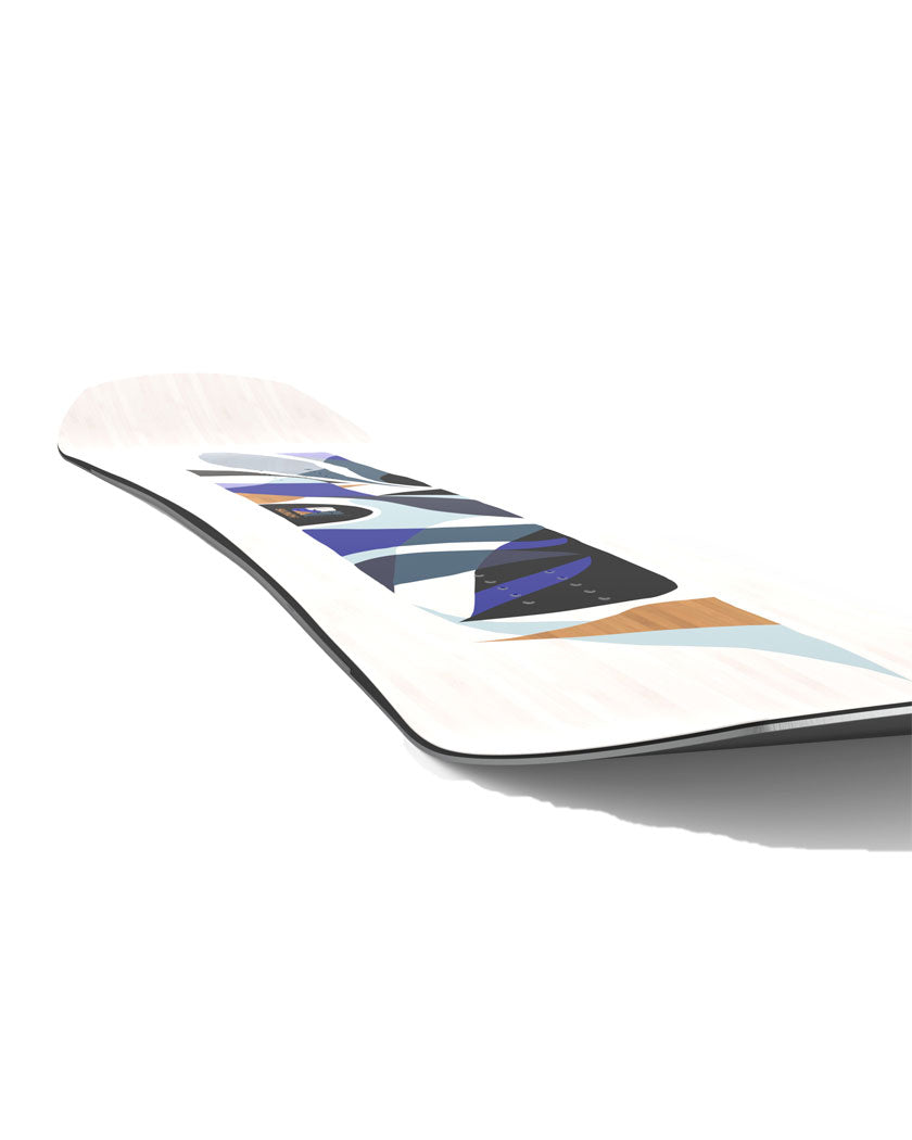 A women’s specific quiver killer blending our most popular powder and freestyle creations. Rock Out Camber delivers versatility in all conditions freestyle, while the directional twin shape provides added buoyancy in deep snow. ABC Wrapper design substitutes traditional materials for bamboo, fusing sustainability and innovation for a lively board.