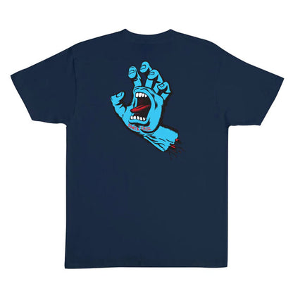 Santa Cruz Screaming Hand T-Shirt Navy/True Glow