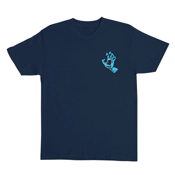 Santa Cruz Screaming Hand T-Shirt Navy/True Glow