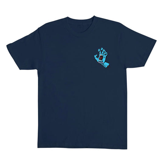 Santa Cruz Screaming Hand T-Shirt Navy/True Glow