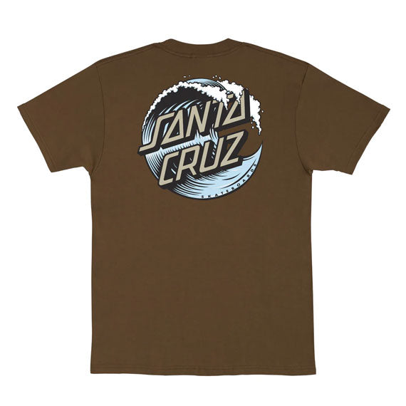 Santa Cruz Wave Dot T-Shirt Dark Chocolate/Light Blue