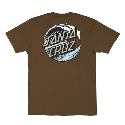 Santa Cruz Wave Dot T-Shirt Dark Chocolate/Light Blue