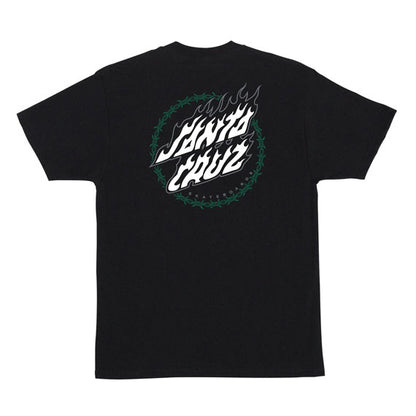 Santa Cruz Wired Flame Dot Crackle T-Shirt Black