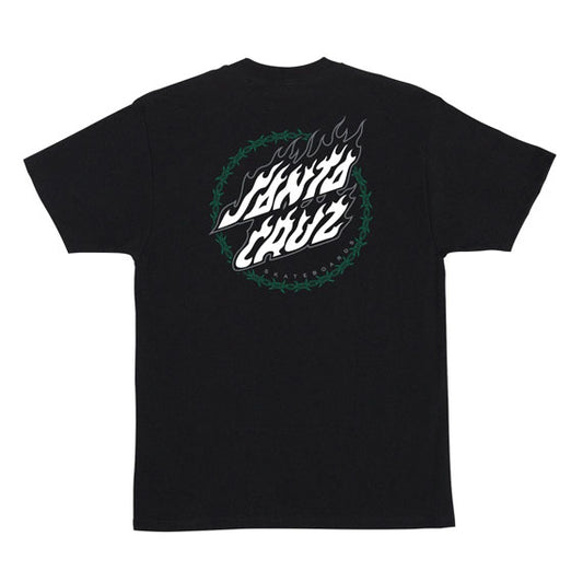 Santa Cruz Wired Flame Dot Crackle T-Shirt Black