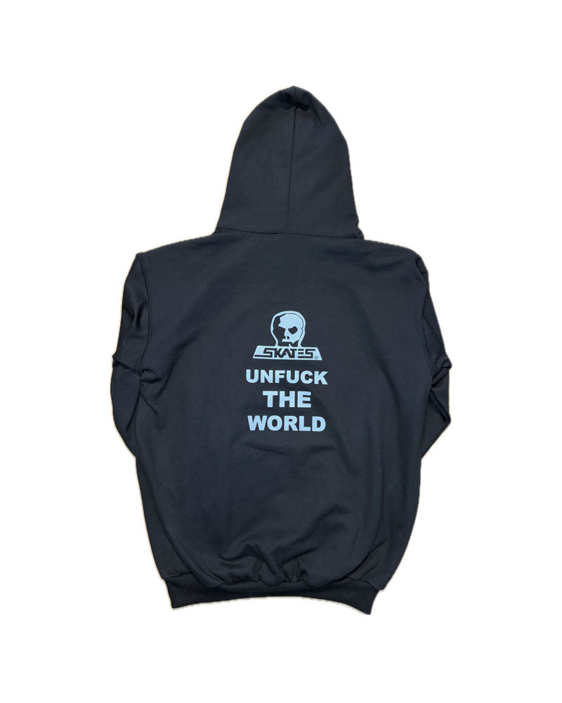 Skull Skate Unfuck the World Hoodie Black