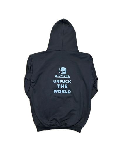 Skull Skate Unfuck the World Hoodie Black