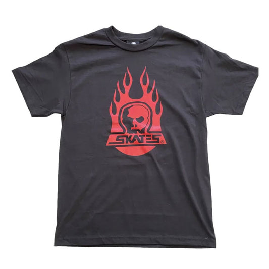 Skull Skates Burnt Fireball Burbs T-Shirt Black/Red