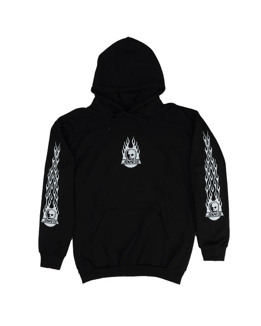 Skull Skates Burnt Fireball Skull Classics Hoodie Black/White