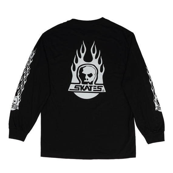 Skull Skates Burnt Fireball Skull Classics L/S T-Shirt Black/White