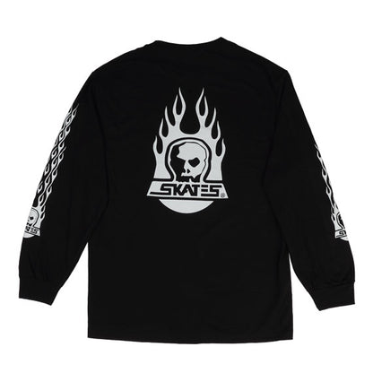 Skull Skates Burnt Fireball Skull Classics L/S T-Shirt Black/White