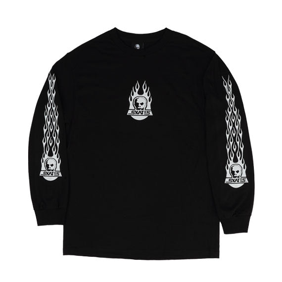 Skull Skates Burnt Fireball Skull Classics L/S T-Shirt Black/White