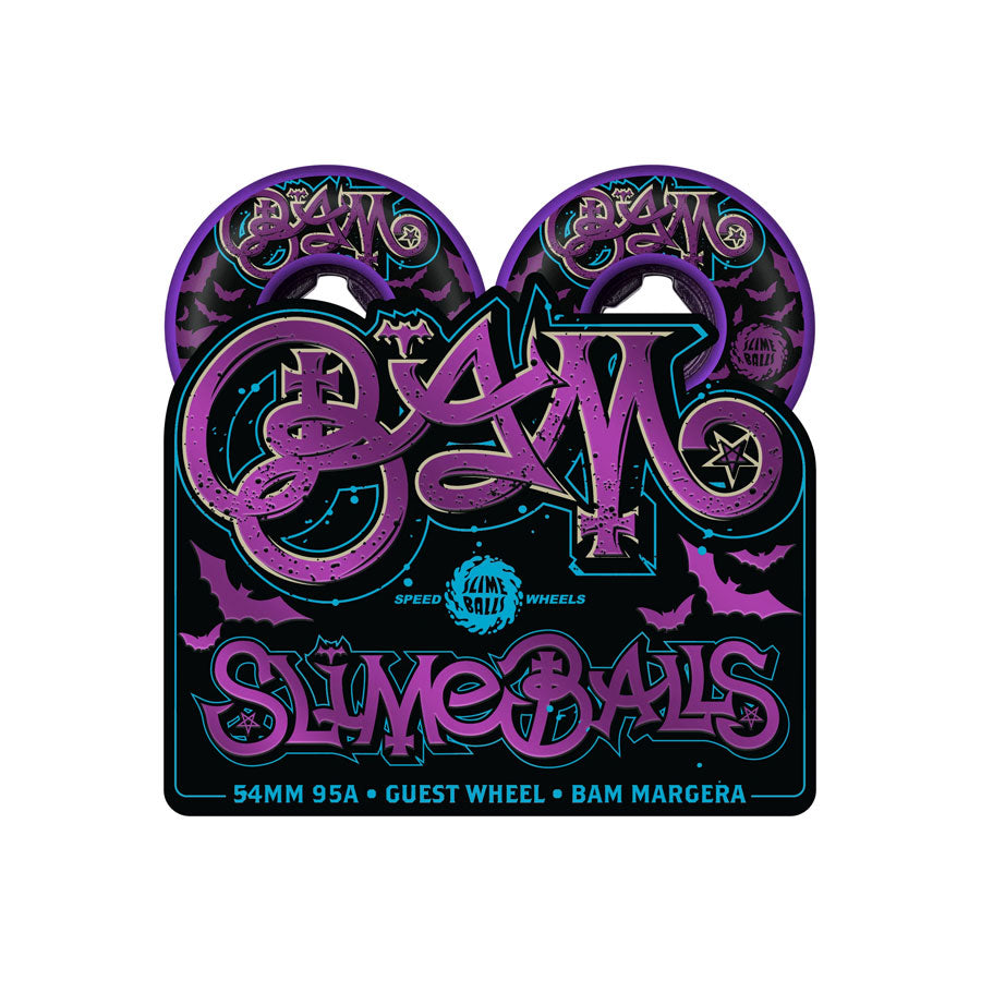Slime Balls  Bam Margera Guest Purple Hardline Wheels  95A 54mm