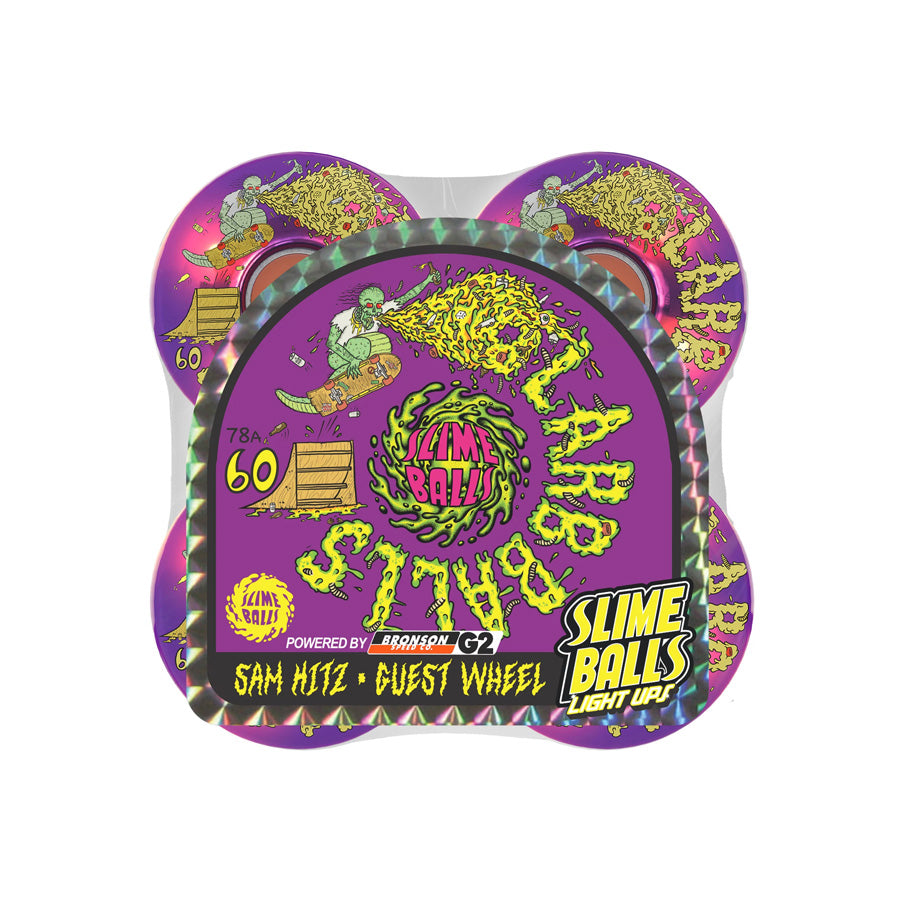 Slime Balls Sam Hitz Light Ups OG Slime Purple 78A Wheels 60mm