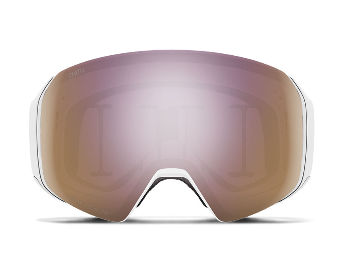 Smith 4D MAG S Goggle White Chunky Knit/ChromaPop Everyday Rose Gold Mirror  + Bonus Lens 2025