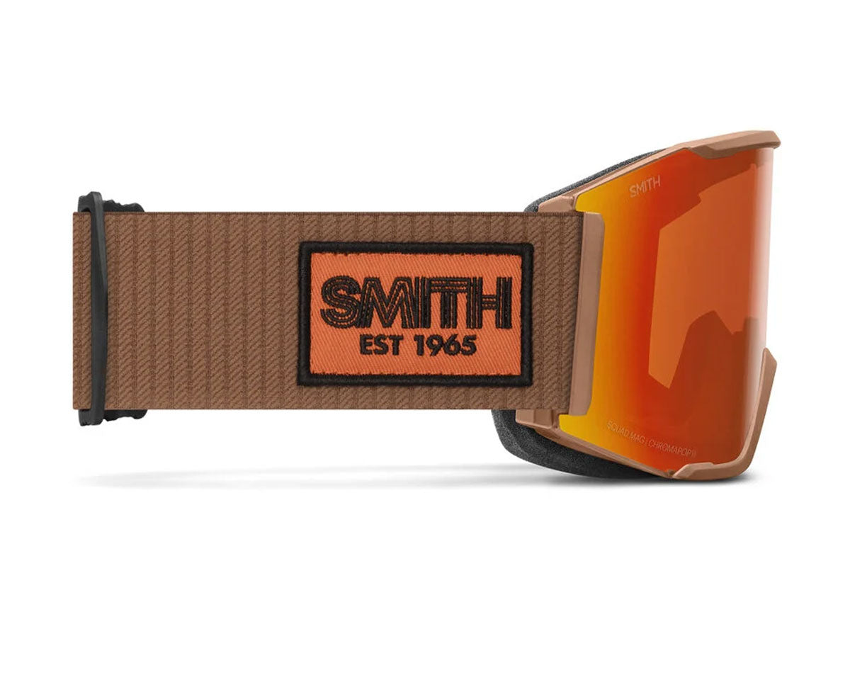 Smith Squad Mag Goggle Camel Warm Steel - ChromaPop Everyday Red Mirror + Bonus Lens 2027