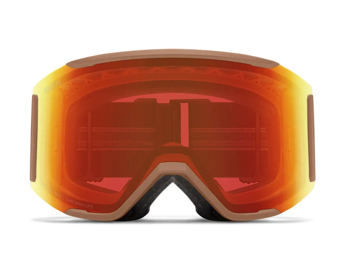 Smith Squad Mag Goggle Camel Warm Steel - ChromaPop Everyday Red Mirror + Bonus Lens 2027