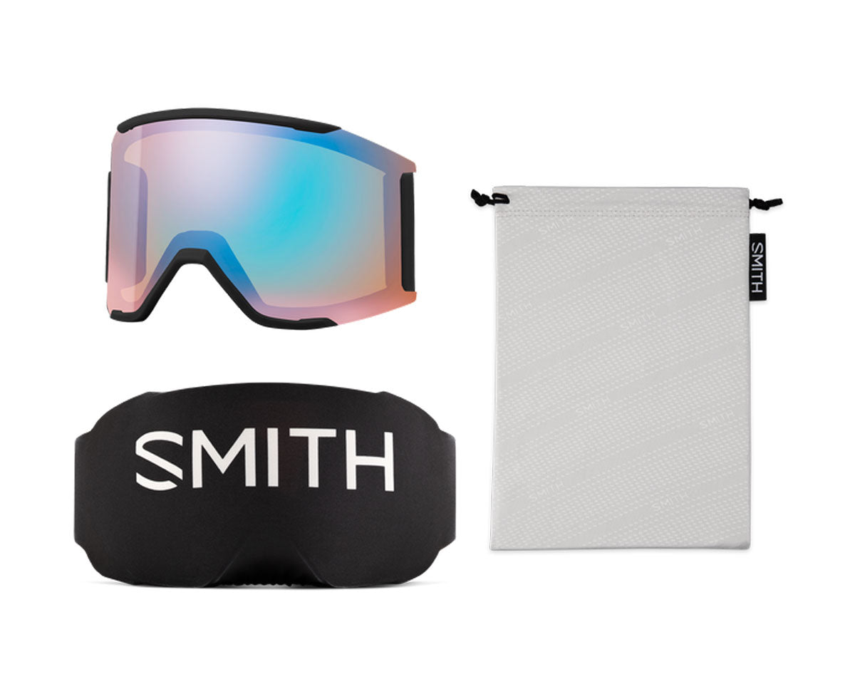 Smith Squad S Goggle Black - ChromaPop Everyday Green Mirror + Bonus Lens 2026