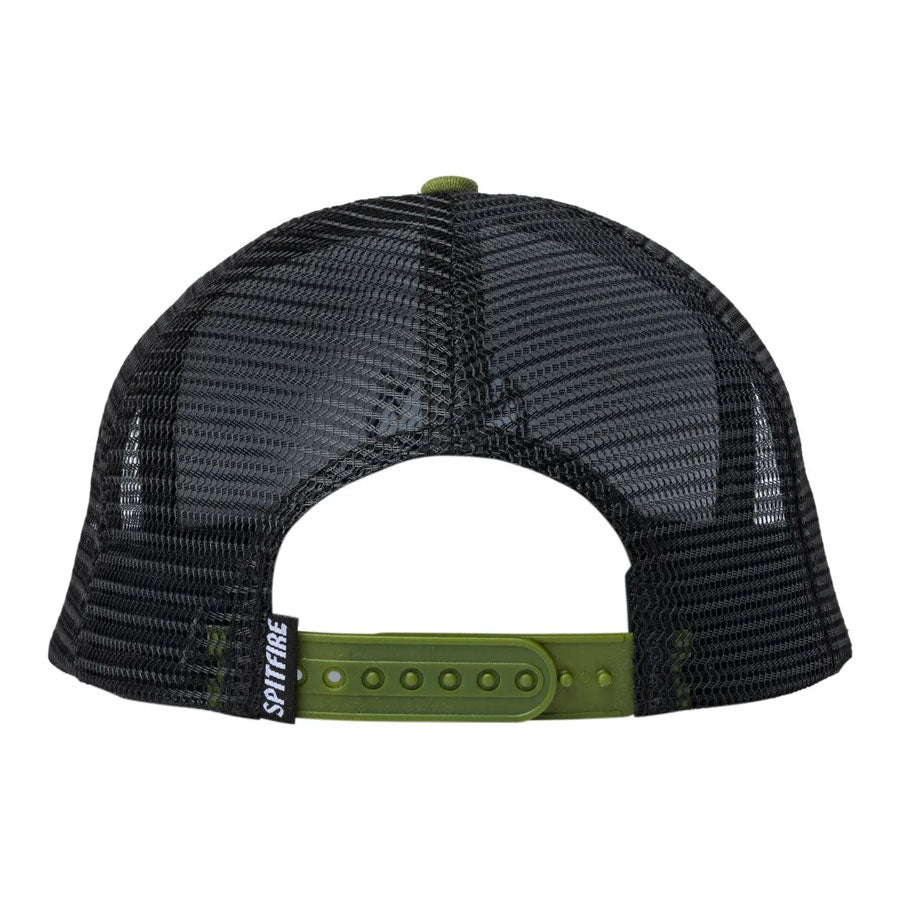 Spitfire Bighead Snapback Trucker Cap Olive/Black Mesh