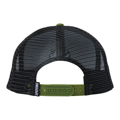 Spitfire Bighead Snapback Trucker Cap Olive/Black Mesh
