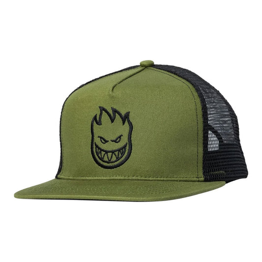 Spitfire Bighead Snapback Trucker Cap Olive/Black Mesh