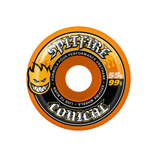 Spitfire F4 99D Team Conical Colors Orange Wheels 55mm