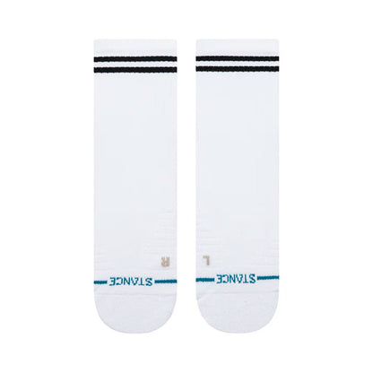 Stance Golf Lined Up Mid Quarter Sock White