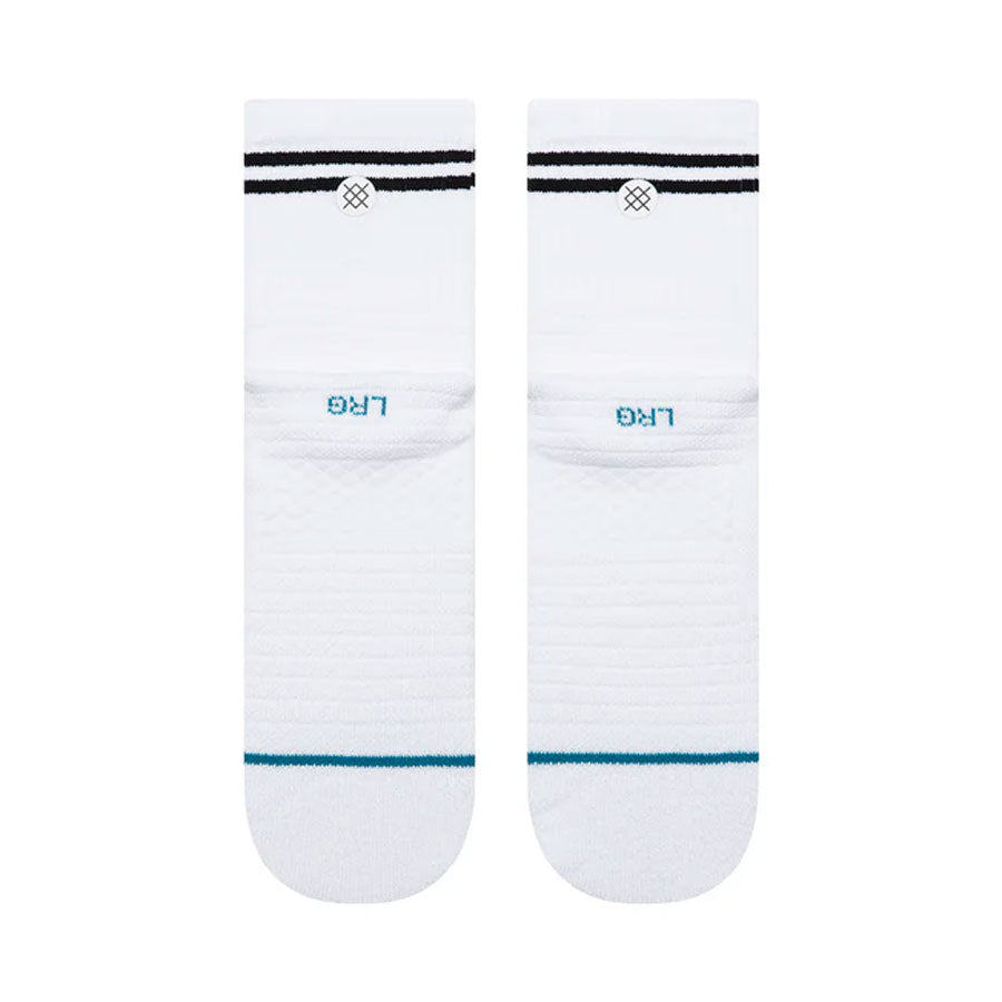 Stance Golf Lined Up Mid Quarter Sock White