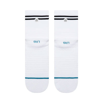 Stance Golf Lined Up Mid Quarter Sock White