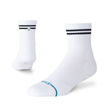 Stance Golf Lined Up Mid Quarter Sock White