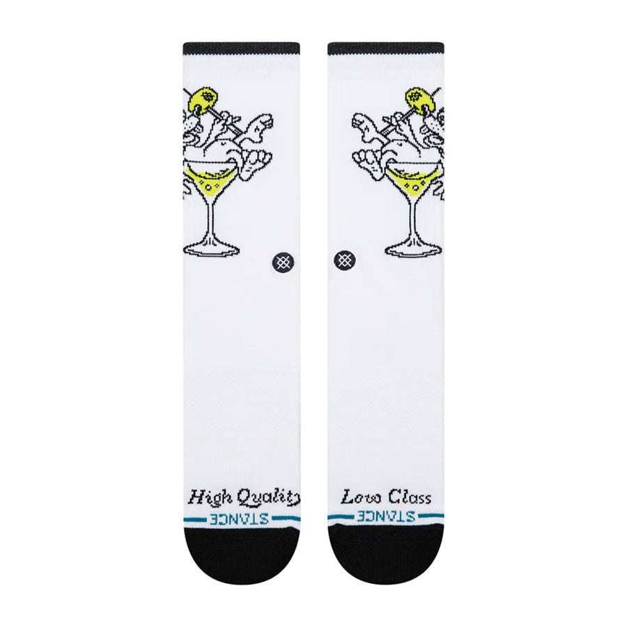 Stance High Quality Low Class Crew Sock White