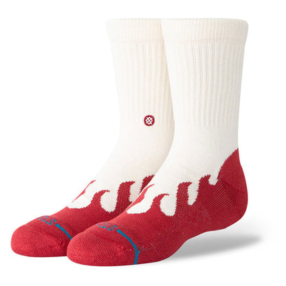 Stance Kids' Heating Up Crew Sock Red