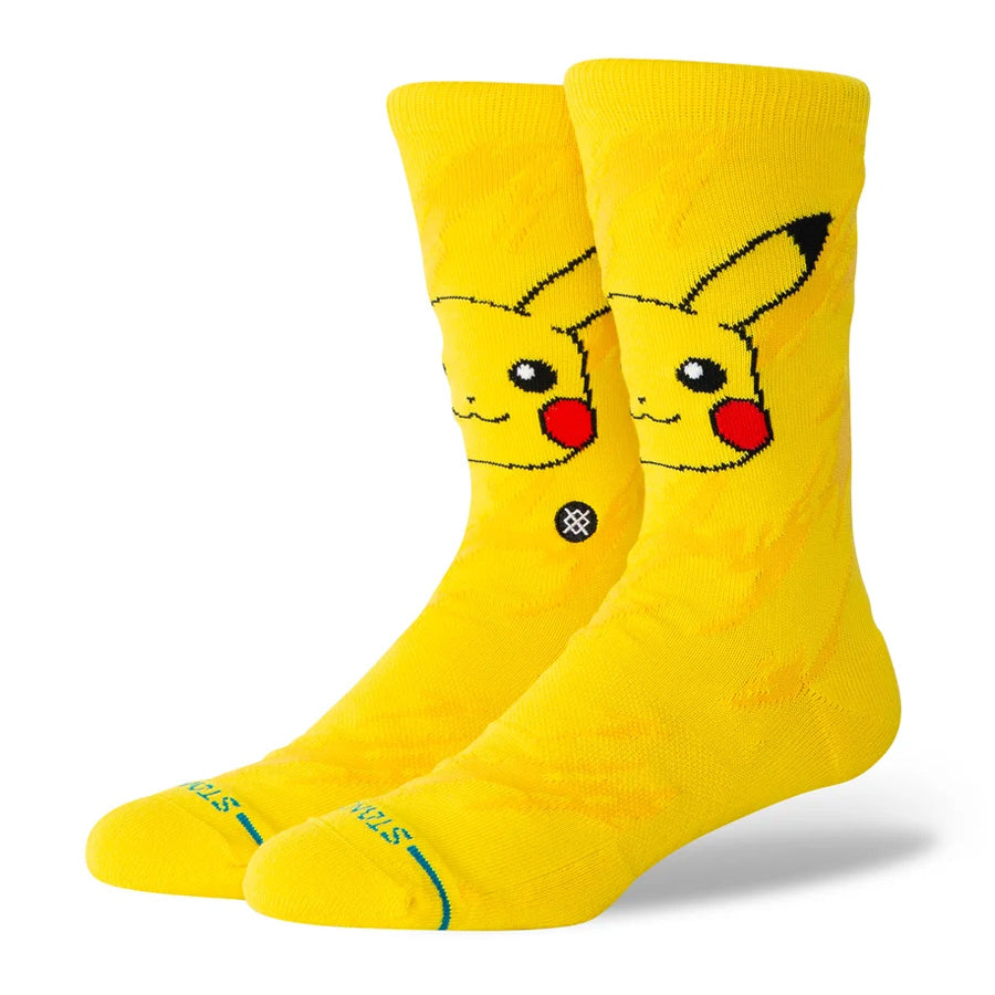 Stance Pikachu Bolt Crew Sock Yellow