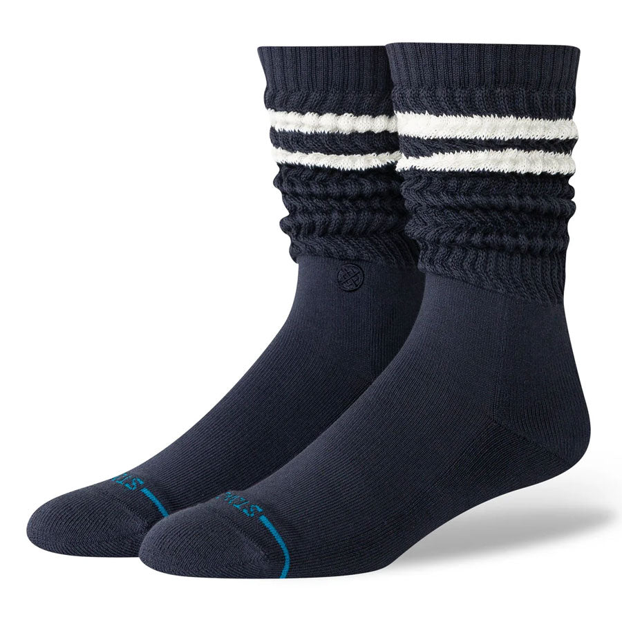 Stance Stripe Slouch Crew Sock Navy Stripe