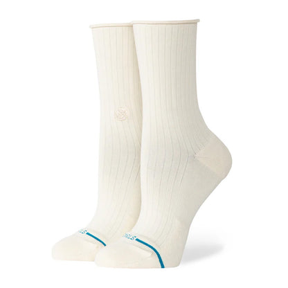 Stance Women's Rolled Cuff Quarter Sock Ivory