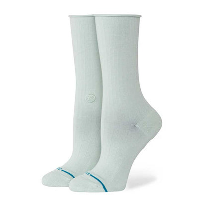 Stance Women's Rolled Solid Crew Sock Paleblue