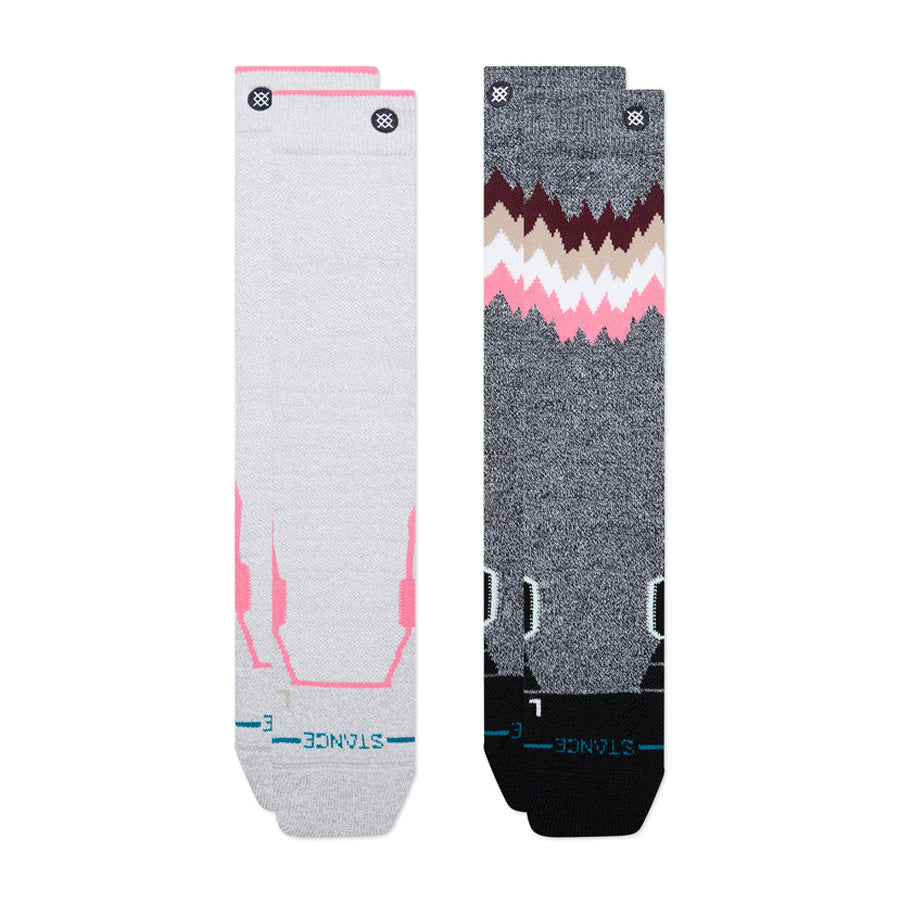 Stance Women's Snow 2X Mid Poly 2-Pack Grey 2027