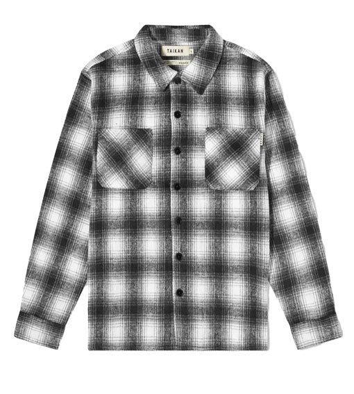 Taikan Heavyweight Plaid Button Shirt Black
