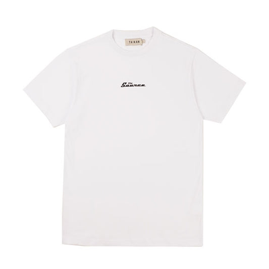 The Source Word Midweight T-Shirt White/Coal Emb