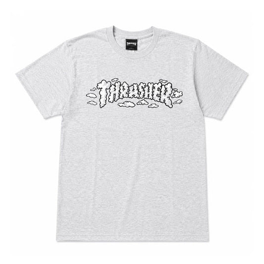 Thrasher Clouds By Kevin "Spanky" Long T-Shirt Ash Grey